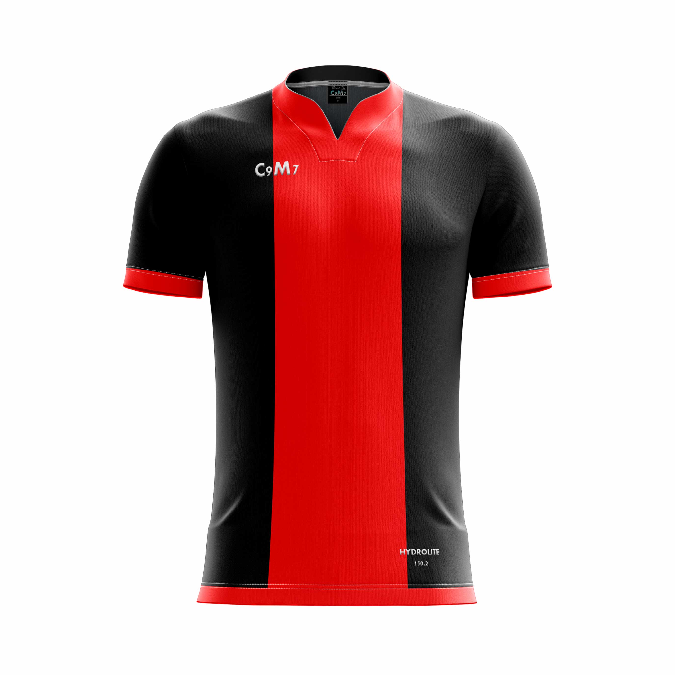 black red soccer jersey