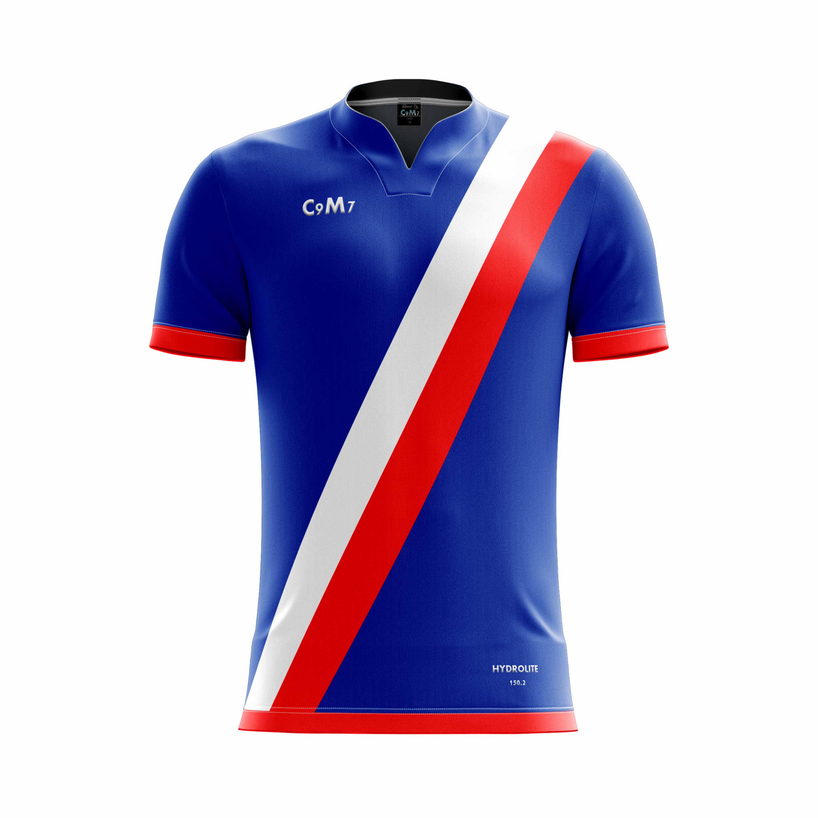 blue and red football jersey