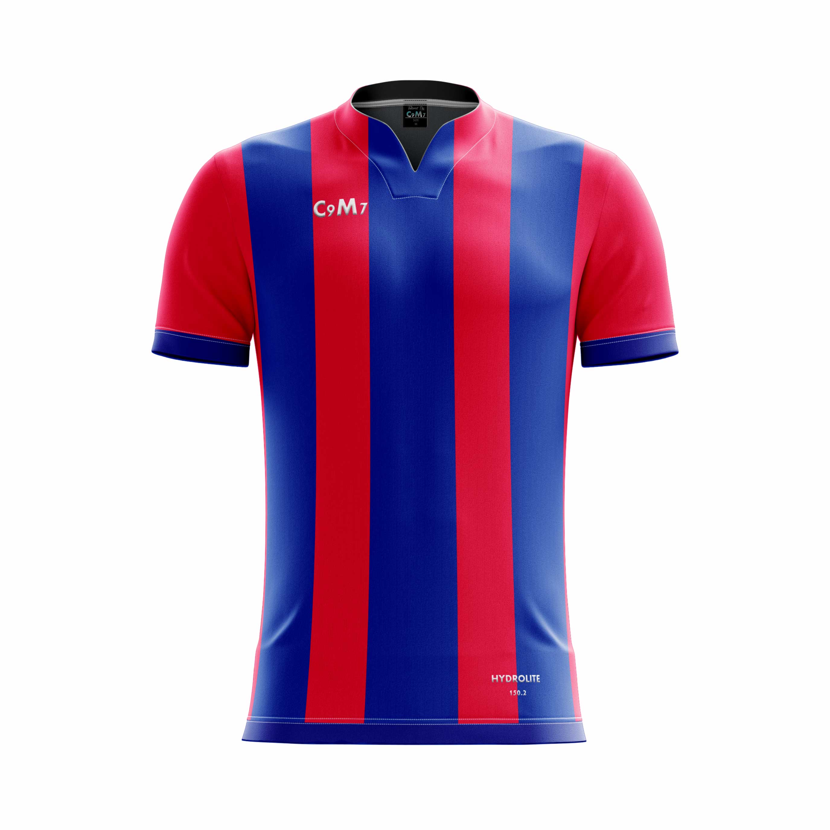 red and blue football jersey