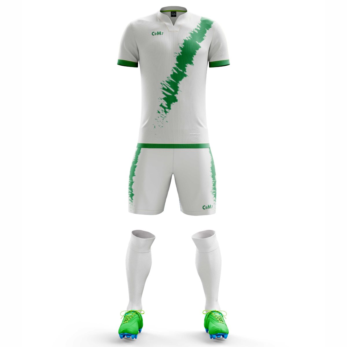 Geen and White Soccer Team wear