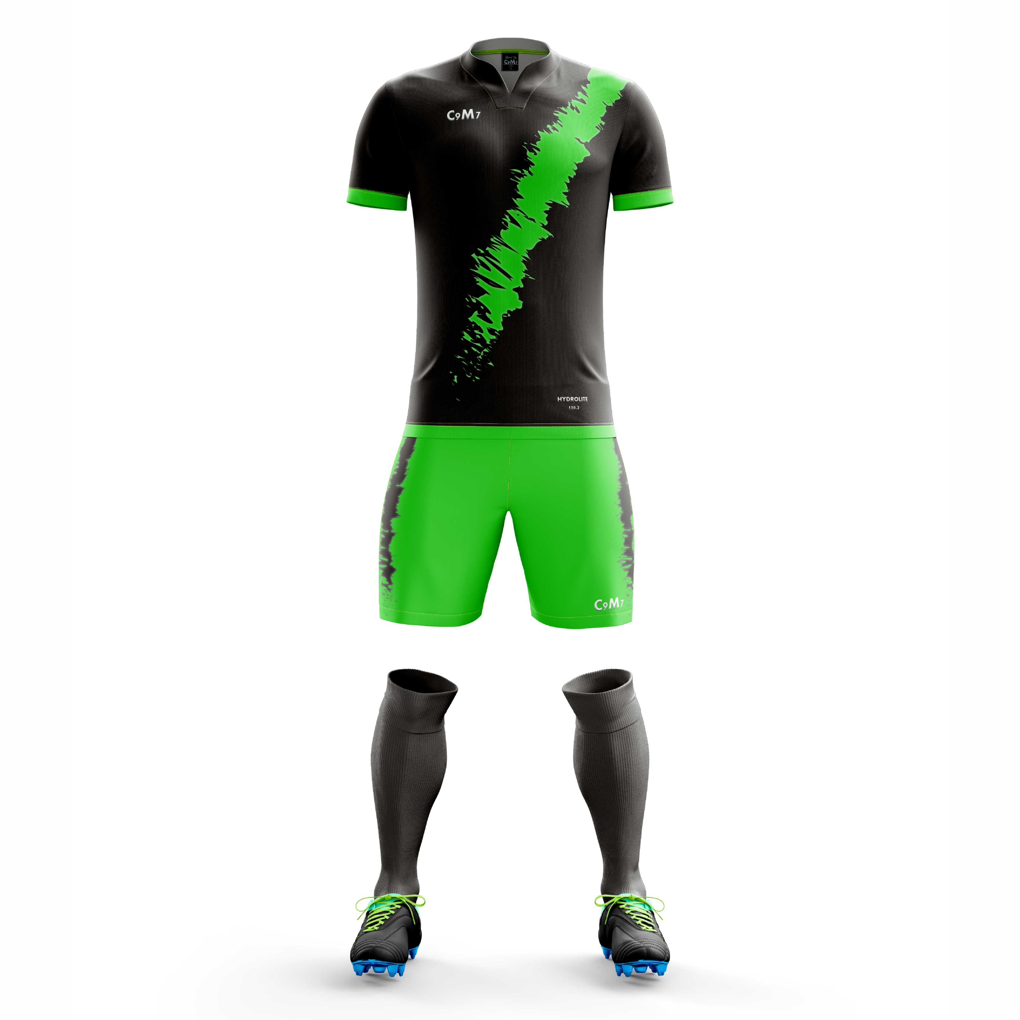 black and green football jersey