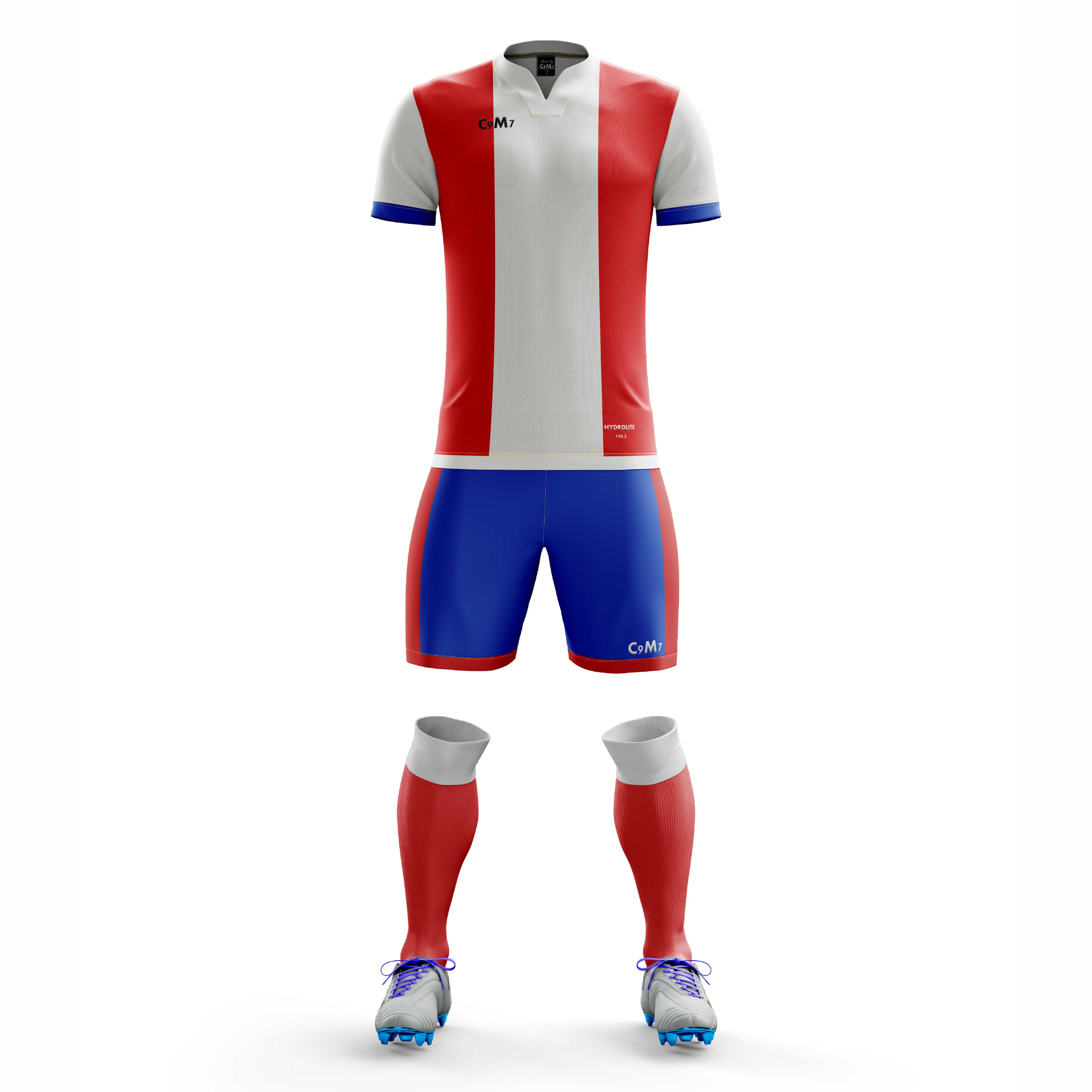 red white and blue football jersey