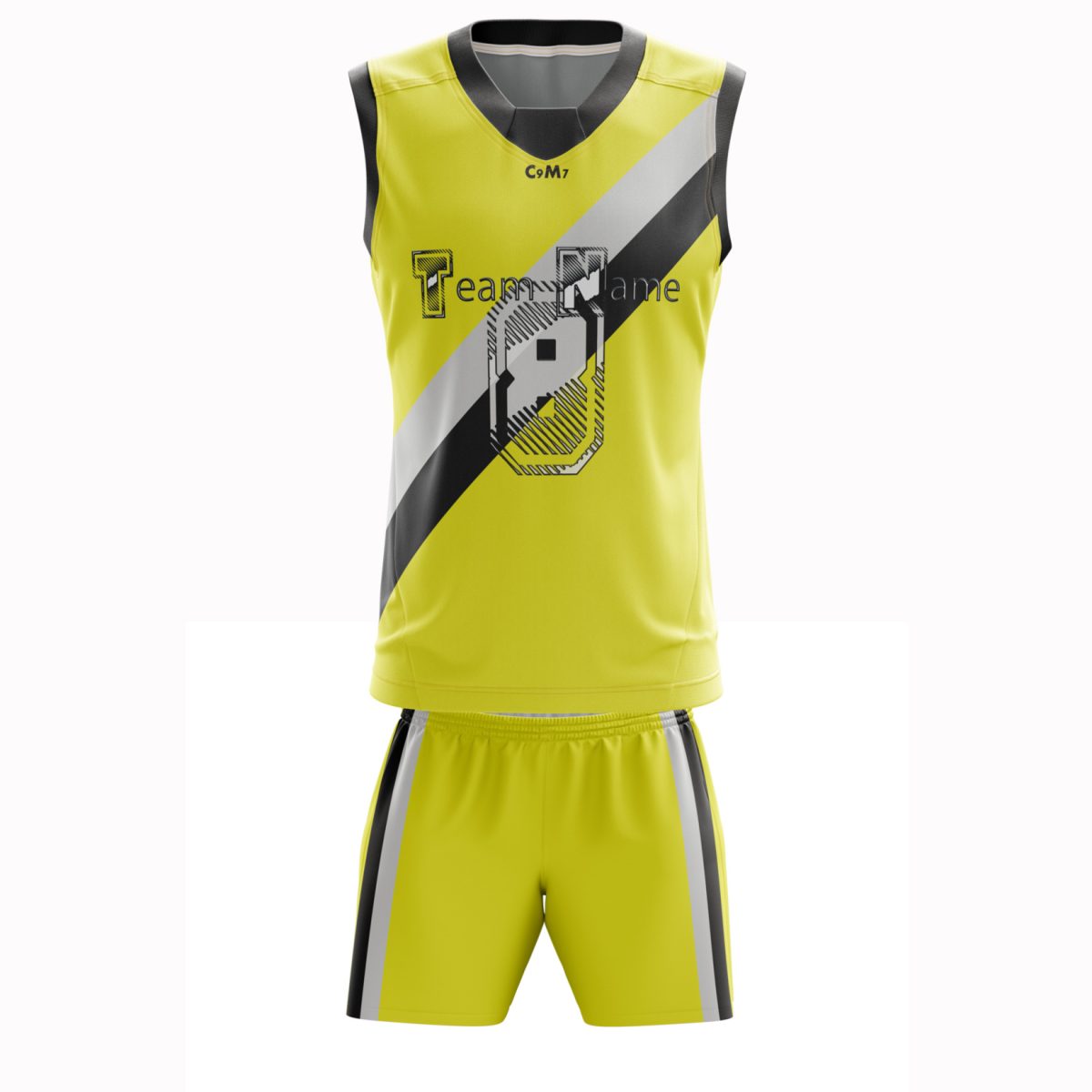 Yellow Black and White Oztag Kit