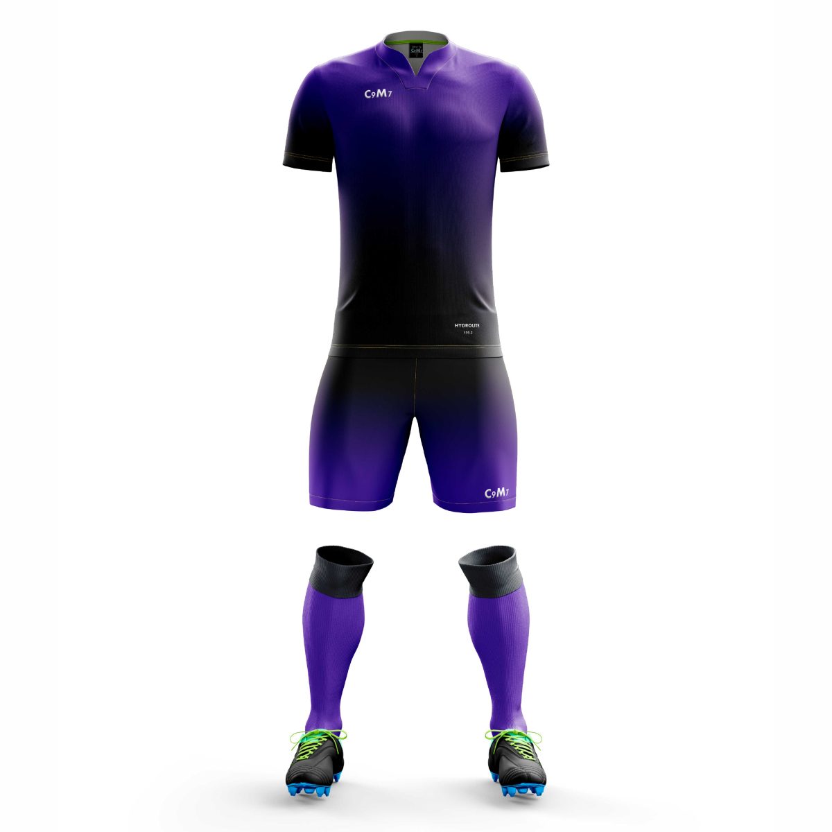 Purple and black football team kit