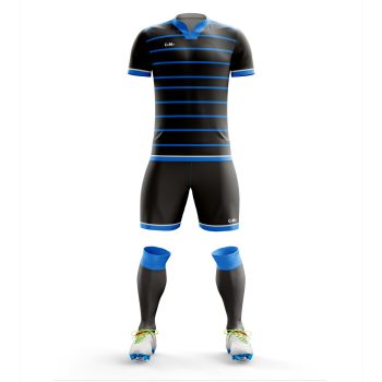 Black and Blue Kids Soccer Kit
