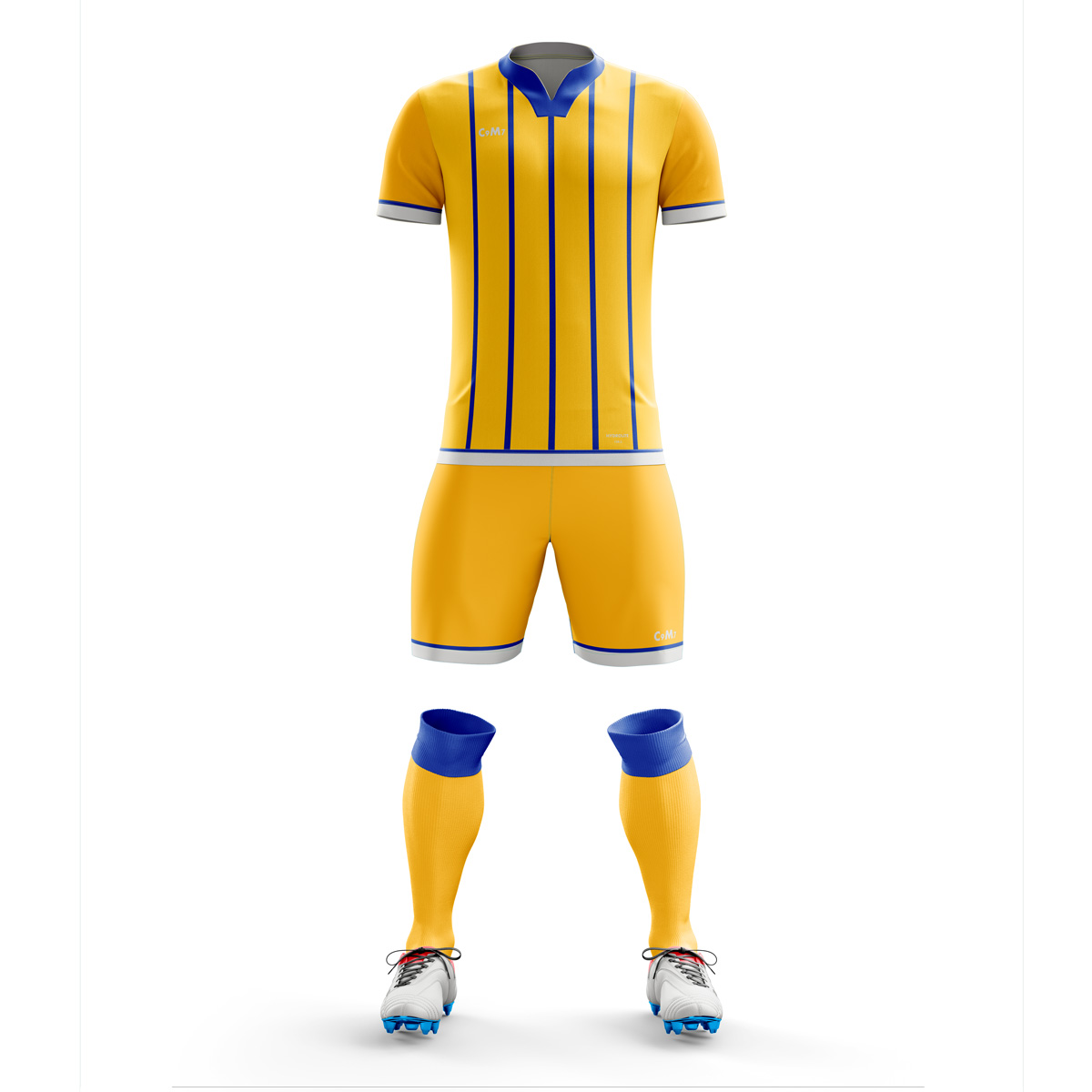 blue and yellow soccer jersey