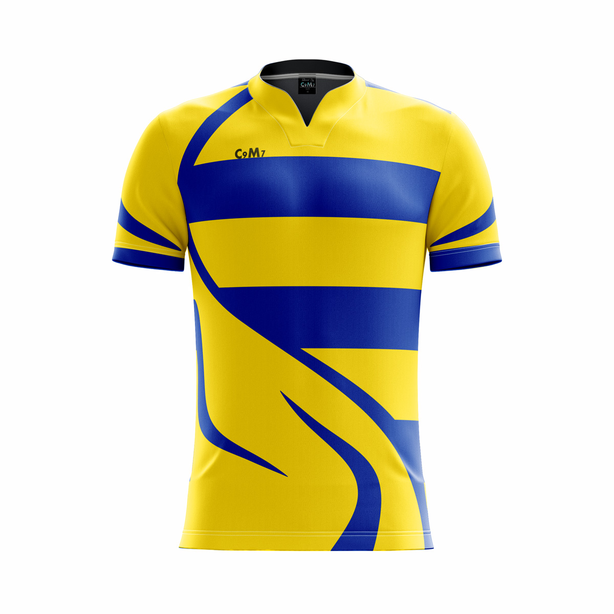 blue and yellow soccer jersey