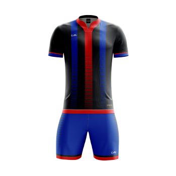 Black Red and Blue Football Kit